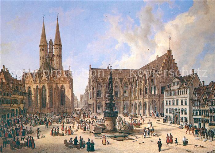 Braunschweig Altstadtmarkt 1834 oelgemaelde Staedtisches Museum Kuenstlerkarte