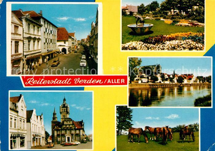 Verden Aller Innenstadt Marktplatz Rathaus Park Pferdekoppel Reiterstadt