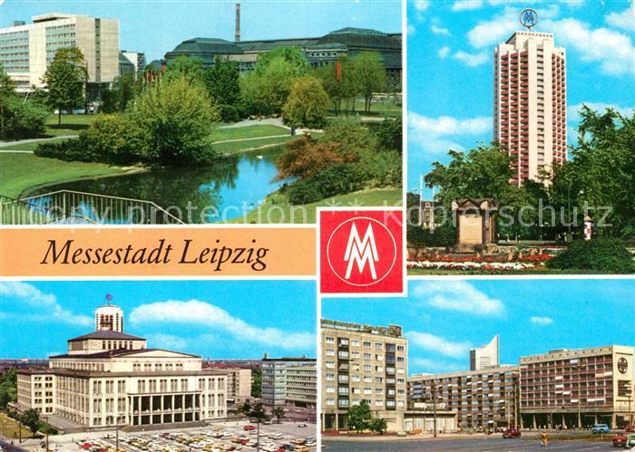 LEIPZIG Sachsen Schwanenteich Interhotel Bahnhof Wohnhochhaus Opernhaus Karl Mar