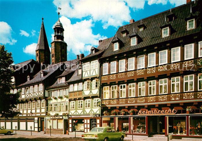 Goslar Partie am Schuhhof Altstadt Fachwerkhaeuser Kirchturm