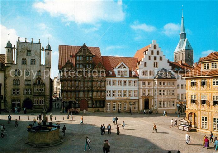 HILDESHEIM  CITY Tempelhaus Wedekindhaus Stadtsparkasse Brunnen Historische Geba