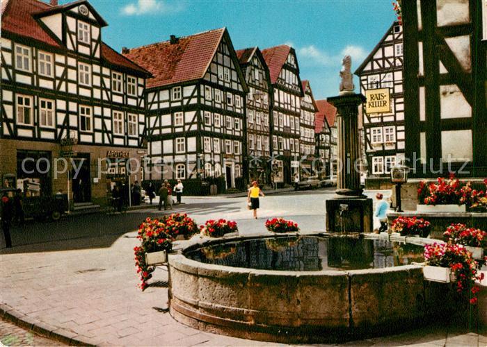 Melsungen Fulda Marktbrunnen Altstadt Fachwerkhaeuser