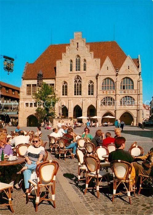 HILDESHEIM  CITY Marktplatz Rathaus Strassencafe