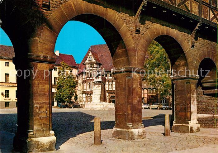 Braunschweig Burgplatz Braunschweiger Loewe Historische Gebaeude