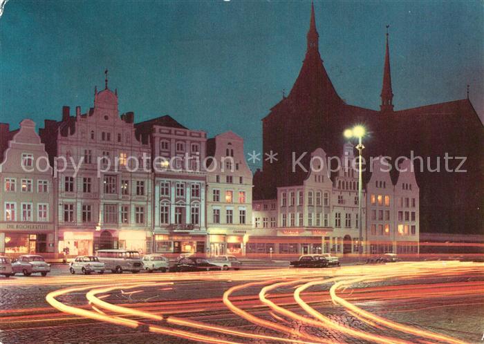 ROSTOCK  CITY Ernst Thaelmann Platz bei Nacht