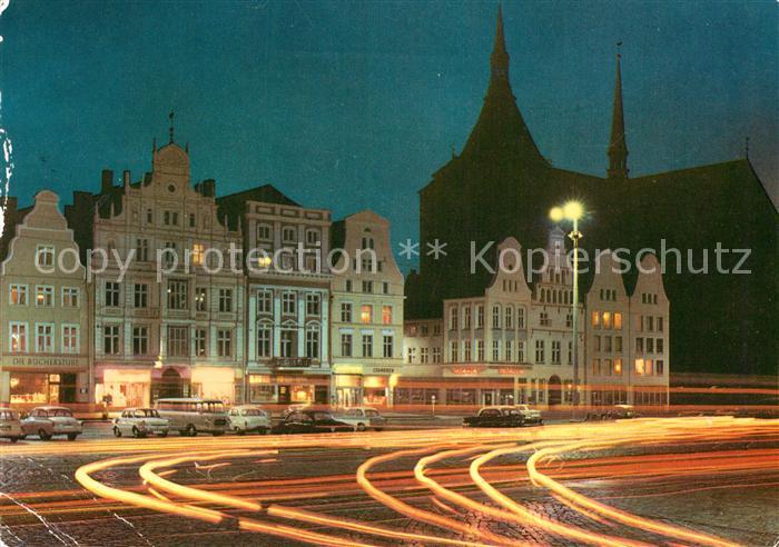 ROSTOCK  CITY Ernst Thaelmann Platz bei Nacht