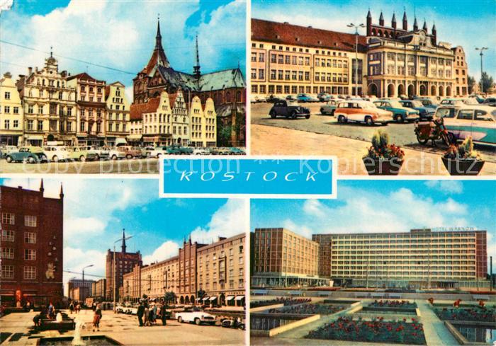 ROSTOCK  CITY Ernst Thaelmann Platz Rathaus Lange Strasse Interhotel Warnow