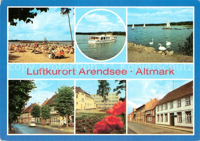 Arendsee Altmark Badestrand Arendsee Friedensstrasse FDGB Erholungsheim Waldheim