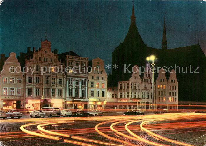 ROSTOCK  CITY Ernst Thaelmann Strasse bei Nacht