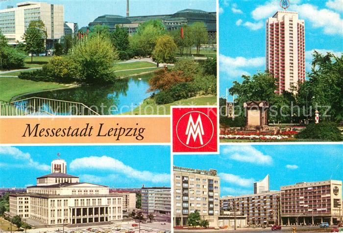 LEIPZIG Sachsen Schwanenteich Interhotel Stadt Leipzig Hauptbahnhof Wohnhochhaus