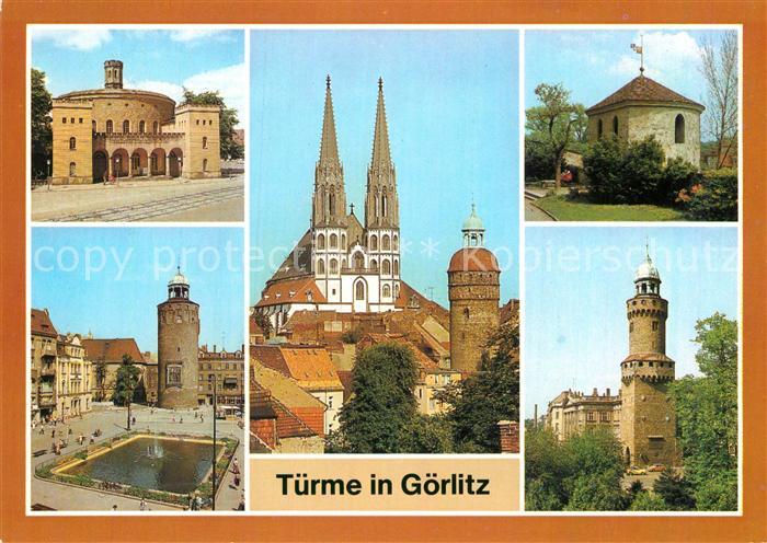 Goerlitz Sachsen Kaisertrutz Marienplatz Dicker Turm Peterskirche Nikolaiturm We