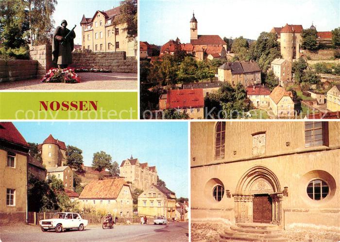 Nossen Ehrenmal der Helden der Sowjetarmee Teilansicht Schloss Stadtkirche mit P