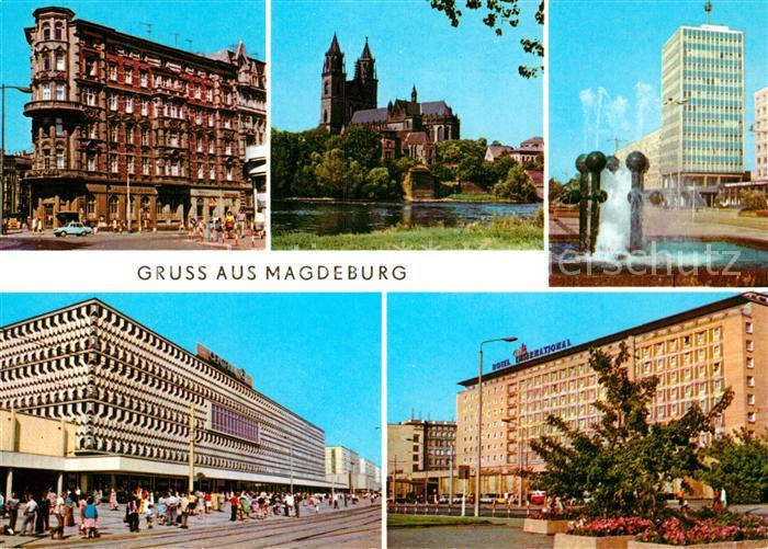 MAGDEBURG  CITY Hasselbachplatz Dom Karl Marx Strasse Centrum Warenhaus Hotel In