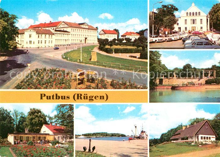 Putbus Ruegen Thaelmann Platz KG Rosencafe Hafen im OT Lauterbach Theater Pergol