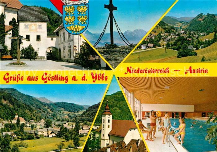 Goestling Ybbs Teilansichten Gipfelkreuz Kirche Hallenbad
