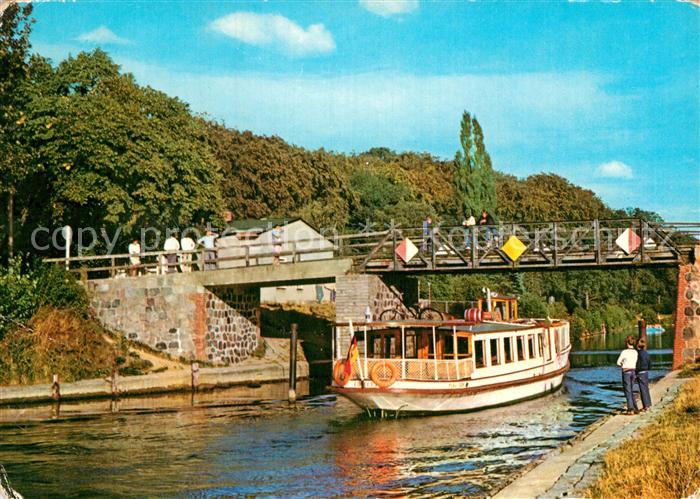 Malchow Lenzer Kanal mit Bruecke und Gaststaette Lenzer Krug