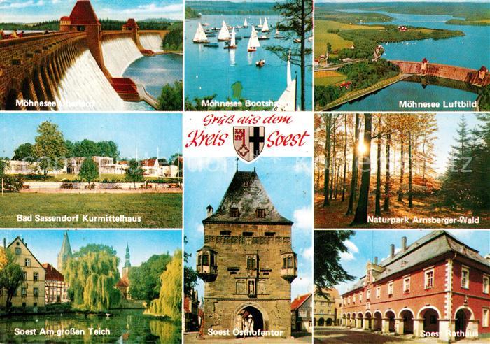 Soest Arnsberg Moehnesee Bootshaus Fliegeraufnahme Bad Sassendorf Kurmittelhaus