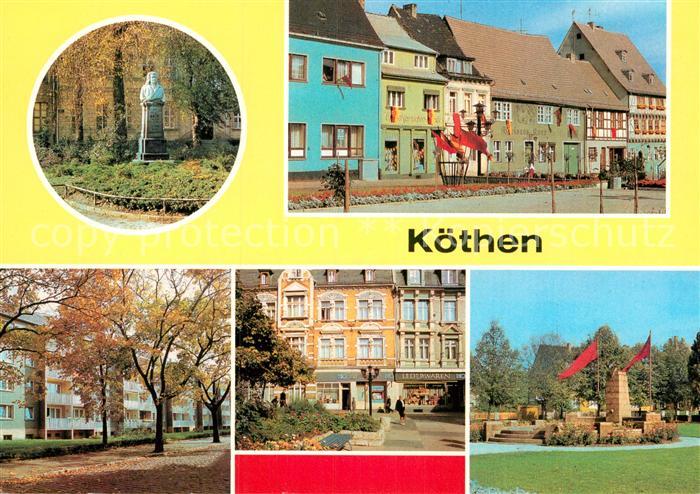 Koethen Anhalt Bachdenkmal Holzmarkt Bernhard Kellermann Strasse Unterer Bouleva