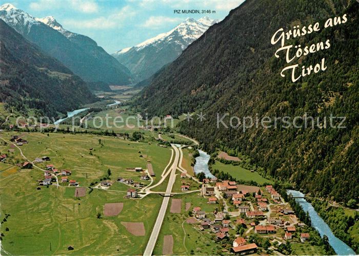 Toesens Tirol Fliegeraufnahme Inntal Piz Mundin