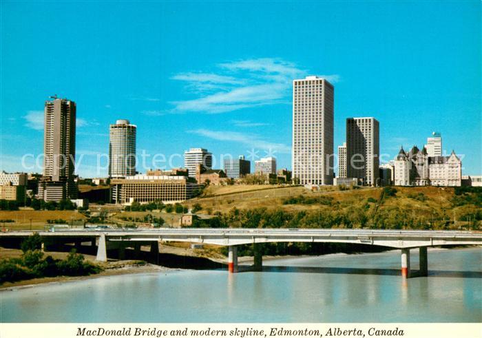 Edmonton Alberta MacDonald Bridge and modern skyline