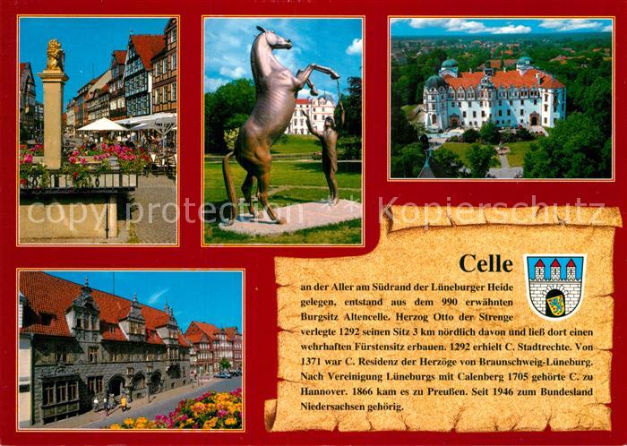 Celle Niedersachsen Rathaus Pferdestandbild Schloss Grosser Plan