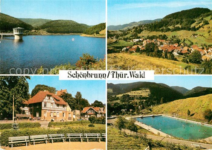 Schoenbrunn Greiz Talsperre Teilansicht FDGB Erholungsheim Huette Schwimmbad