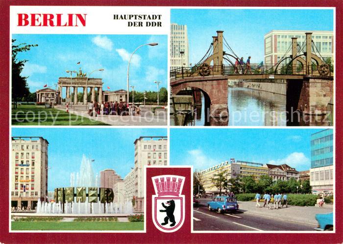 BERLIN  CITY Brandenburger Tor Jungfernbruecke Strausberger Platz Interhotel Unt