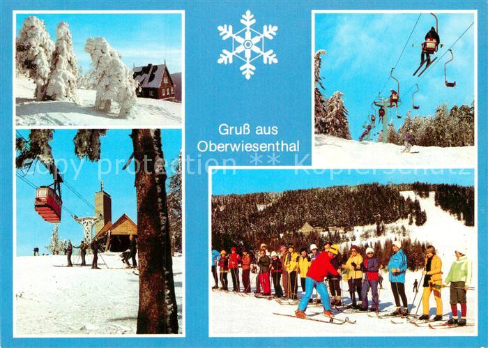 Oberwiesenthal Erzgebirge Winterlandschaft Seilbahn Sessellift Skikurs
