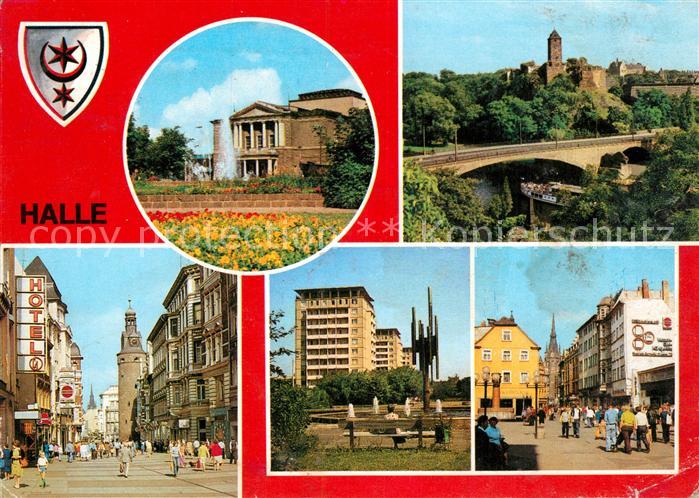 Halle Saale Theater des Friedens Burg Giebichenstein Klement Gottwald Str Hochha