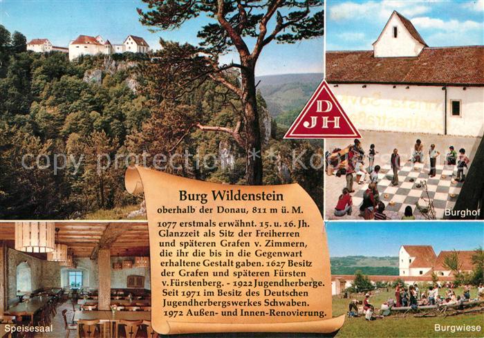 Leibertingen Burg Wildenstein Burghof Speisesaal