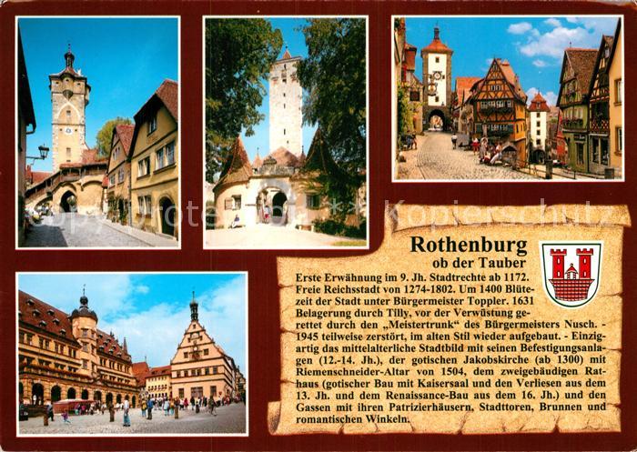 Rothenburg Tauber Klingentor Burgtor Burgtorturm Rathaus