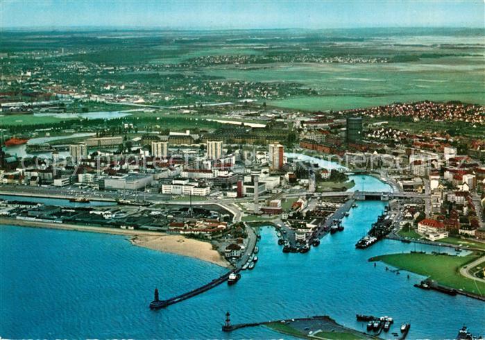 Bremerhaven Fliegeraufnahme Geestemuendung