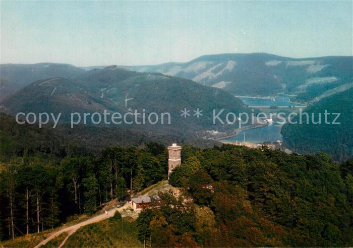 Bad Lauterberg Bismarckturm mit Odertalsperre Fliegeraufnahme