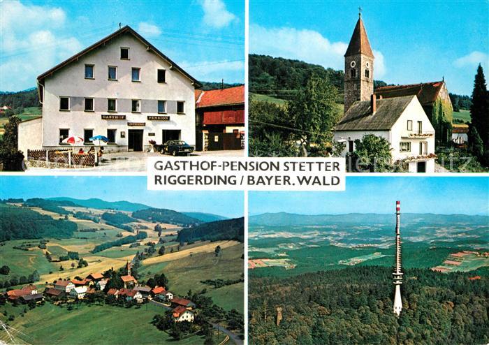 Riggerding Gasthof Pension Stetter Kirche Fliegeraufnahme Fernmeldeturm