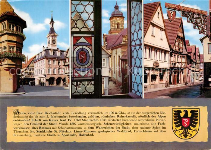 Aalen Altes und neues Rathaus Napoleonfenster Ev Stadtkirche Hirschgasse