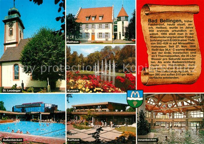 Bad Bellingen St Leodegar Rathaus Kurpark Aussenbecken Kurhaus Innenbecken