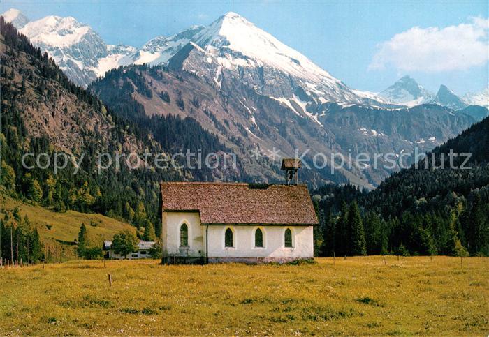 Oberstdorf Kapelle im Birgsautal mit Steinschartenkopf