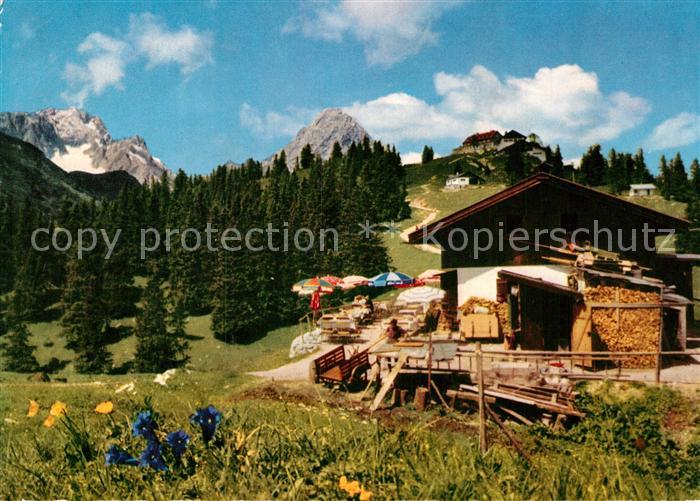 Farchant Kreuzalm Zugspitze Waxenstein und Kreuzeckhaus