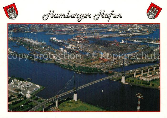 HAMBURG  CITY Koehlbrandbruecke Fliegeraufnahme