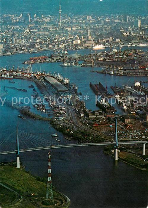 HAMBURG  CITY Koehlbrandbruecke Fliegeraufnahme
