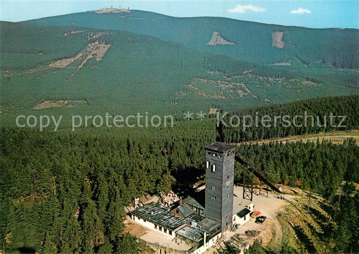 Braunlage Wurmbergschanze mit Aussichtsturm Fliegeraufnahme