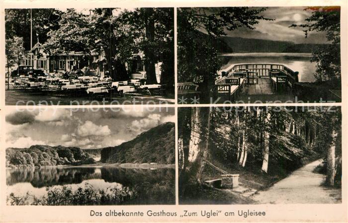 Uglei See Gasthaus Zum Uglei Terrasse Landschaftspanorama Waldpartie