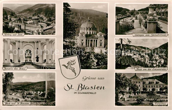 St Blasien Landschaftspanorama Kolleg mit Dom Kurgarten Sanatorium Luisenruhe