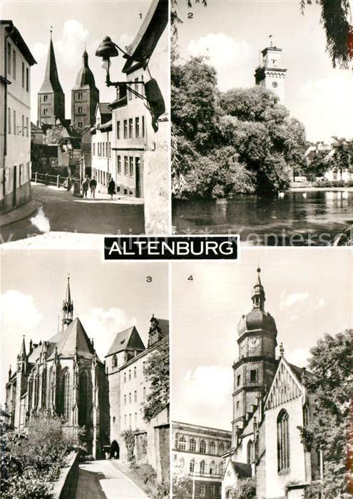 Altenburg Thueringen Rote Spitzen Doppelturm Wahrzeichen Teich Kunstturm Schloss
