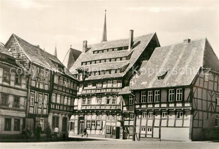Halberstadt Kulkmuehle und Gerberhaeuser am Kulkplatz Altstadt Fachwerkhaeuser