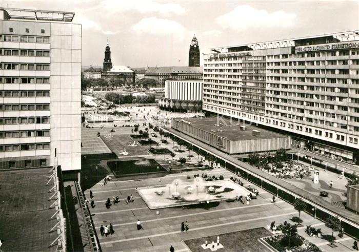 DRESDEN Elbe Blick auf Prager Strasse
