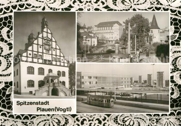 Plauen Vogtland Altes Rathaus Otto Grotewohl Platz Bahnhof Stadt der Spitzen Han