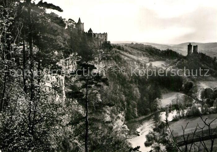 Bad Koesen Rudelsburg und Saaleck Landschaftspanorama