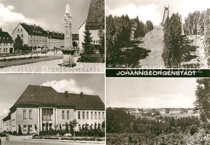 Johanngeorgenstadt Postmeilensaeule Erzgebirgsschanze Skispringen Kulturhaus Kar