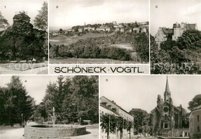 Schoeneck Vogtland Alter Soell Teilansicht Rathaus Stadtpark Untermarkt